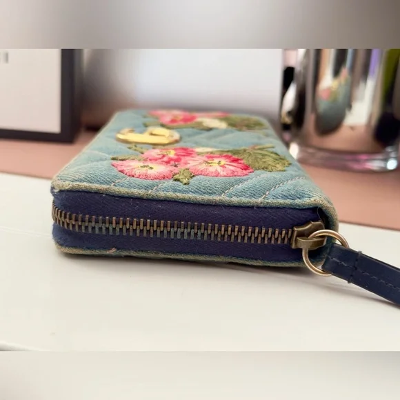 Gucci Marmont Denim Floral Zippy Wallet - Picture 7 of 14